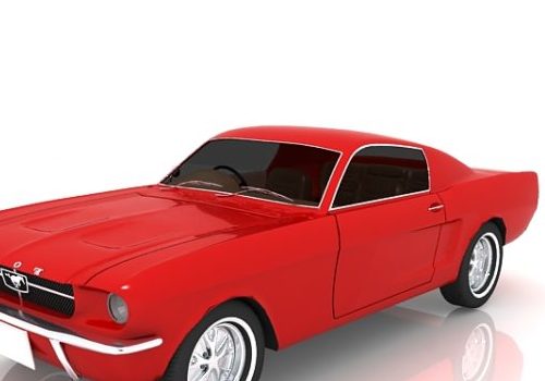 Red 1965 Ford Mustang Car