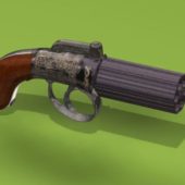 Vintage 19th Century Revolver Gun