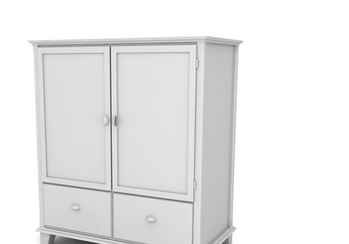 Two Doors White Side Cabinet With Drawers Furniture