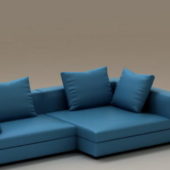 2 Piece Corner Sofa Blue Fabric | Furniture