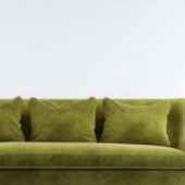 Green Upholstered Couch And Pillow | Furniture