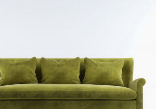 Green Upholstered Couch And Pillow | Furniture