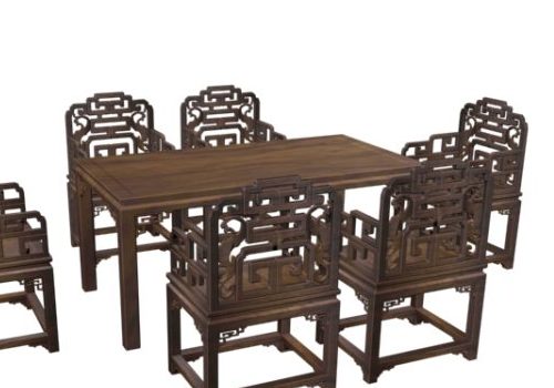 Chinese 6 Seat Antique Dining Set | Furniture