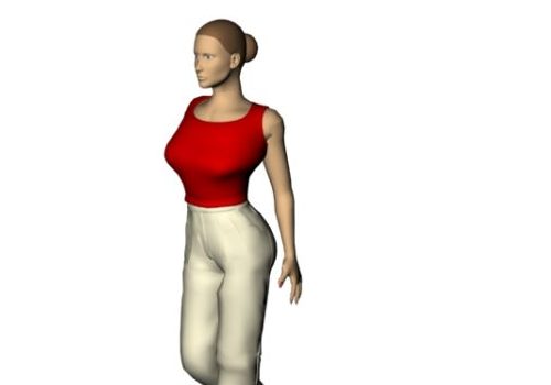 A Woman Character Red Sleeveless Shirt Characters