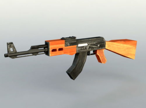 Ak-47 Gun Low-poly