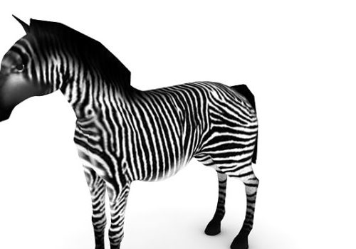 African Zebra Lowpoly Animals