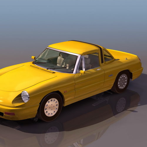 Yellow Alfa Romeo Spider Roadster