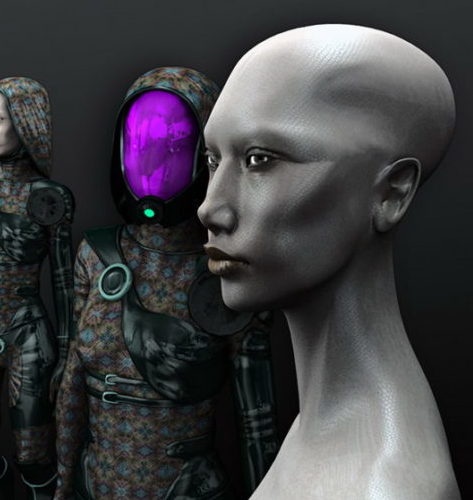 Alien Girl Quarian Alien Race Rigged | Characters