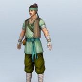 Ancient Asian Farmer Man Character