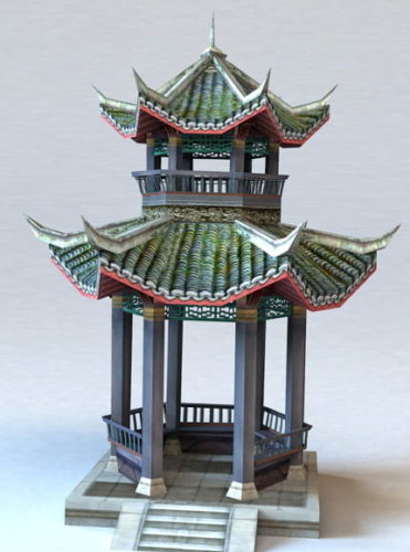 Ancient Chinese Pavilion Building V1
