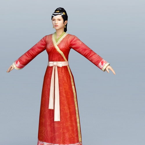 Chinese Ancient Young Girl 3D Model - .Max - 123Free3DModels