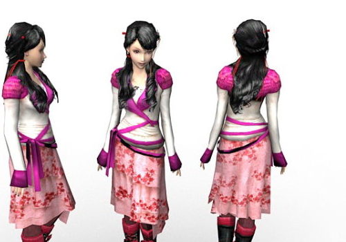 Ancient Uniform Chinese Girl Character