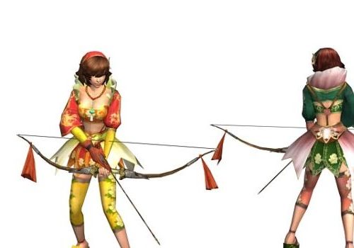 Ancient Chinese Girl Archer Character Characters