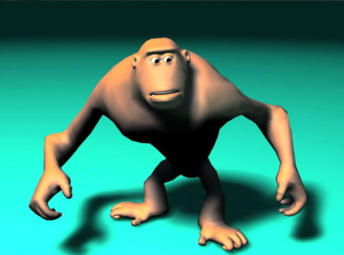 Angry Ape Cartoon Animal Rigged