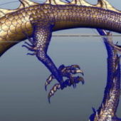 Animated Gold Dragon Character