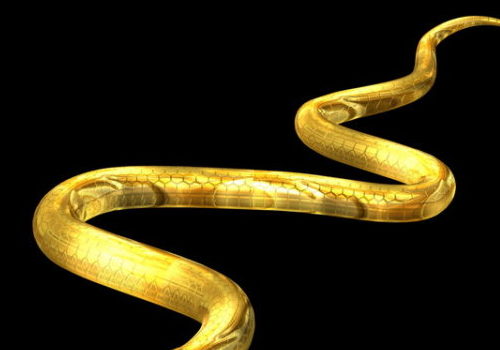 Animated Gold Snake Animal