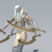 Animated Character Naga Warrior