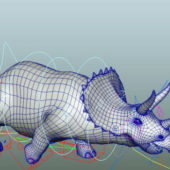 Animated Triceratops Rigged