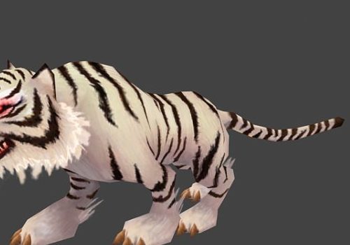 Wild White Tiger Animated Free 3D Model - .Max - 123Free3DModels