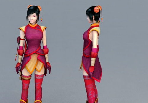 Anime Character Asian Adventure Girl Free 3D Model - .Max, .Obj -  123Free3DModels