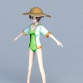 Anime Beach Girl Character