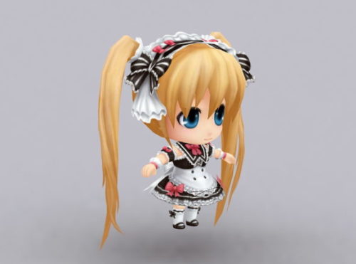 Anime Little Chibi Girl Character Free 3D Model - .Max ...