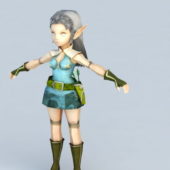 Anime Character Elf Girl Archer