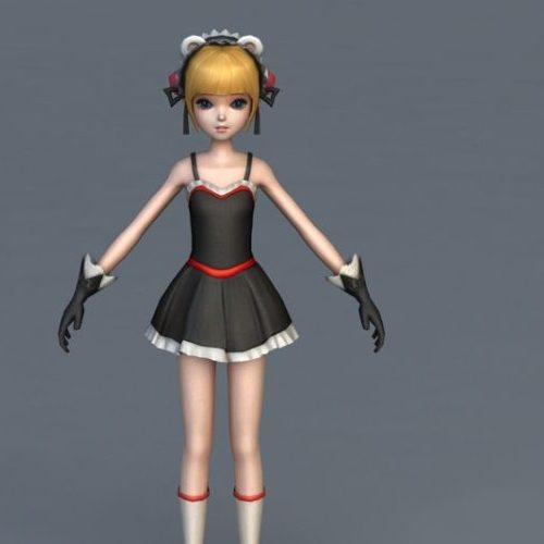 Anime Character Girl Rigged Animated