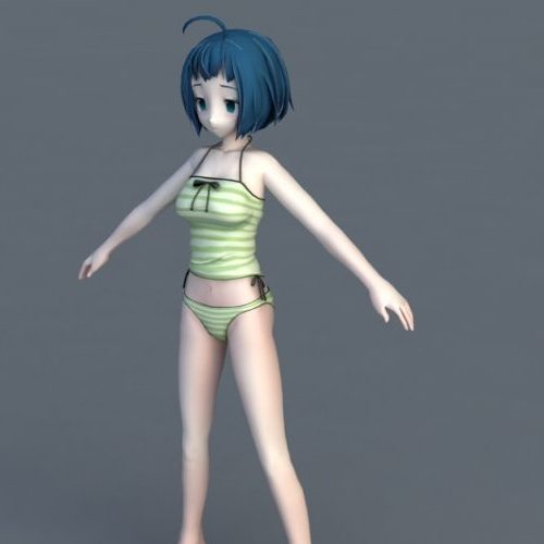 Anime Girl BaseMesh Modelo 3D 90  unknown fbx obj ztl  Free3D