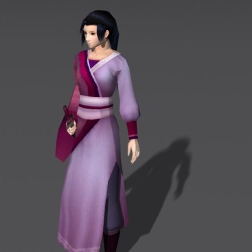 Anime Character Girl Swordswoman 3D Model - .Max - 123Free3DModels