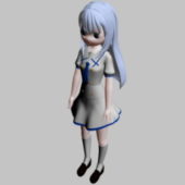 Anime Girl Character Blue Hair