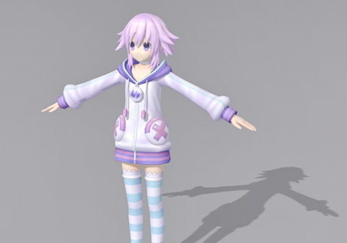 3D model cartoon manga girl asian Japanese anime Loli sister characters VR   AR  lowpoly  CGTrader