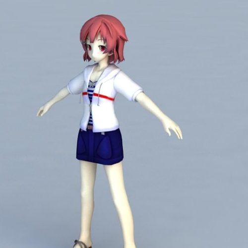 Anime Girlfriend Character Free 3D Model
