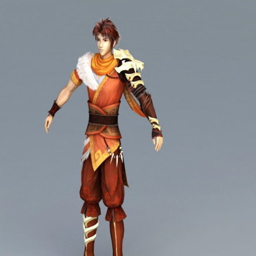 Anime Character Guy Warrior Free 3D Model - .Max - 123Free3DModels