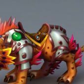 Anime Game Character Leopard Mount