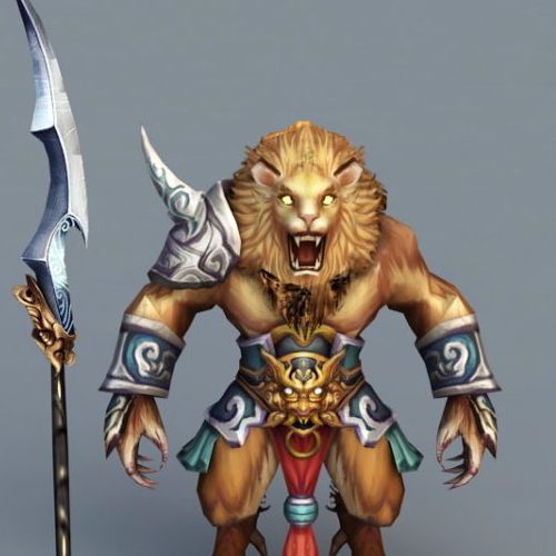 Anime Lion Warrior Game Character