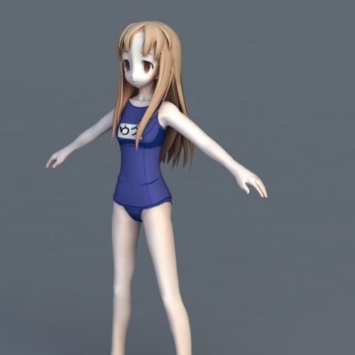 Anime Girl Base mesh rigged clean topology free 3D model rigged  CGTrader