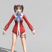 Anime Character Girl Fighter Rigged