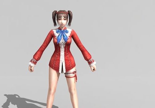 Anime Character Girl Fighter Rigged