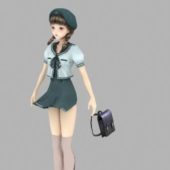 Anime School Girl Japanese With Handbag | Characters