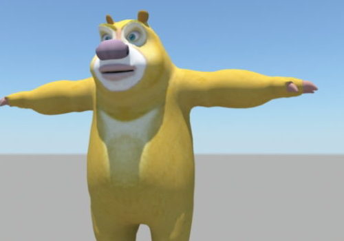 Anthropomorphic Bear Character Rigged