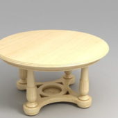 Asian Wooden Round Tea Table