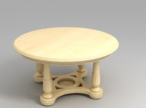 Asian Wooden Round Tea Table Free 3d, Round Asian Tea Table