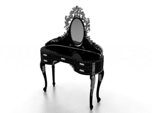 Antique Style Dressing Table Black Color