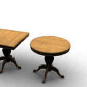 Antique Round Top Carving Coffee Table Sets Furniture