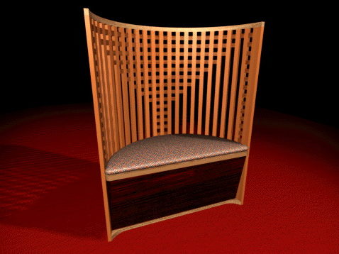 Curved Back Wood Chair Furniture Free 3D Model - .3ds, .Max
