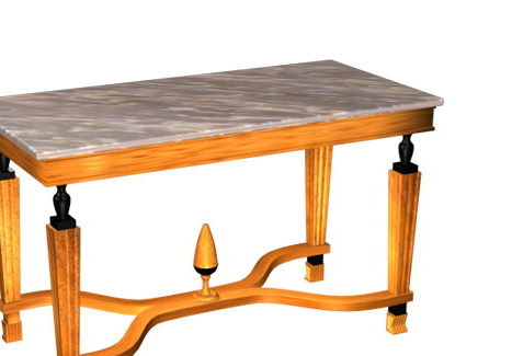 Antique Marble Top Wood Table