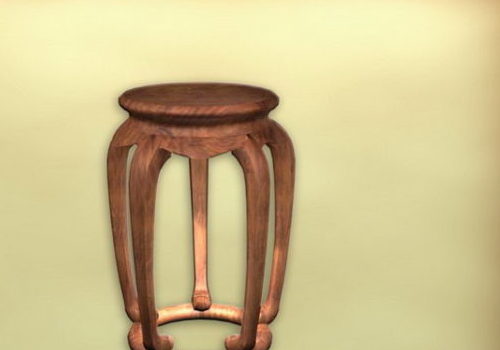 Wood Antique Round Side Table Furniture