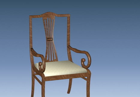 Furniture Antique Wood Armchair