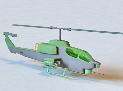 Cartoon Apache Attack Helicopter Free 3D Model - .Max - 123Free3DModels